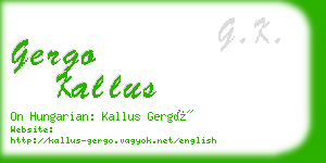 gergo kallus business card